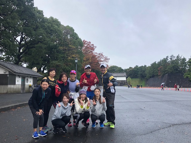 皇居　雨の練習会