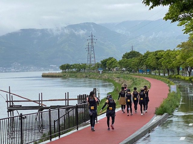 信州「諏訪湖」新鮮な空気！！ランニング用コース1周１６Kmを走る！